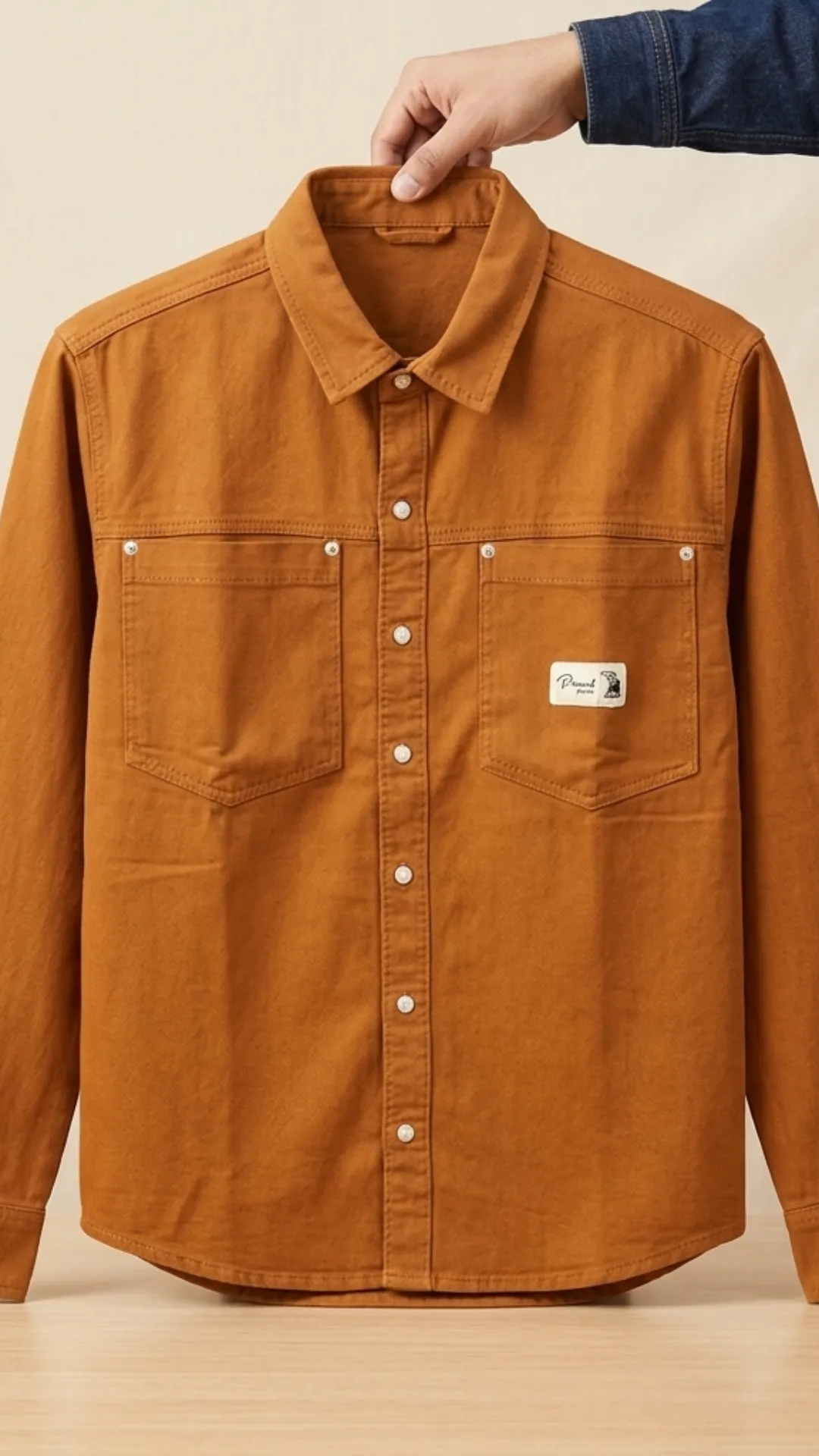 Men's Burnt Orange Canvas Overshirt